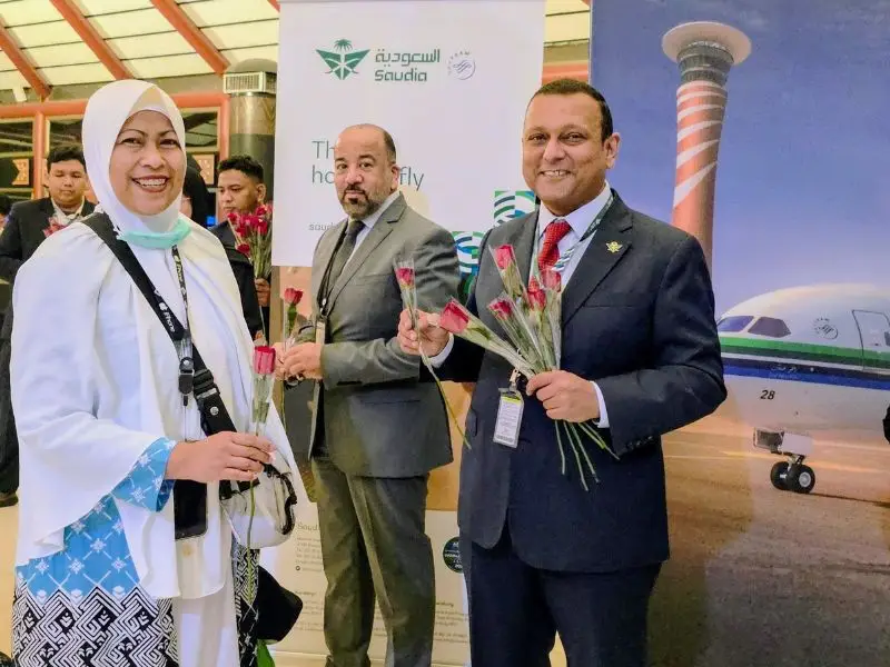 Saudia Airlines Sambut Kedatangan Kloter Pertama Jemaah Haji Indonesia 2026 di Bandara Soekarno-Hatta