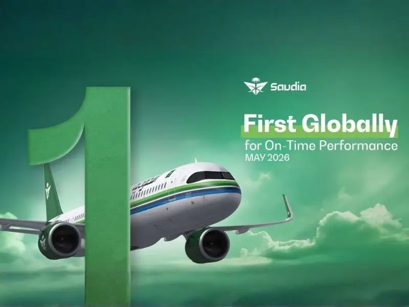 Saudia Raih Peringkat 1 Global Ketepatan Waktu (OTP) Mei 2026
